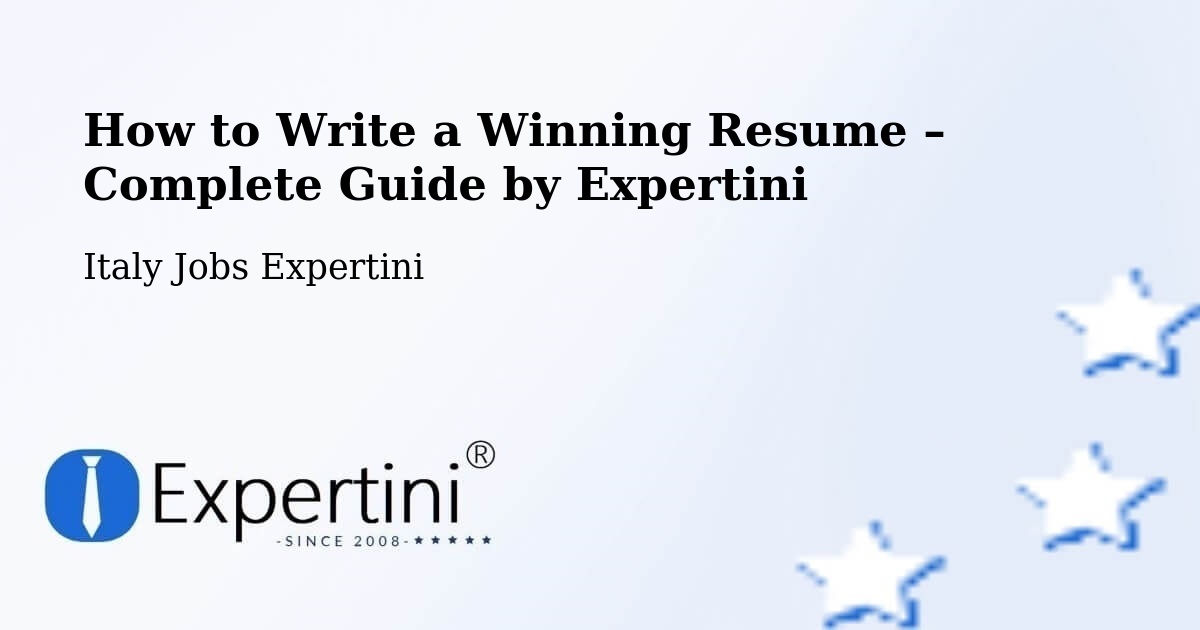 Resume Writing Guide for Job Seekers – Resana - Resana, Italy Jobs Expertini